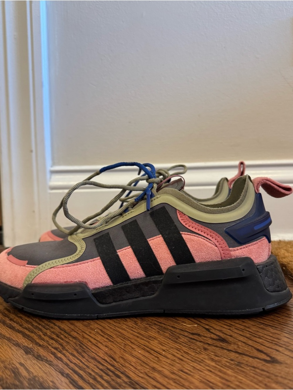 adidas Kids Pink, Olive & Black Low-Top Sneakers